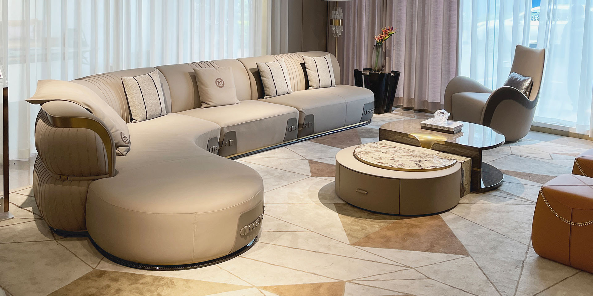 23A Large L-Shaped Sectional Sofa